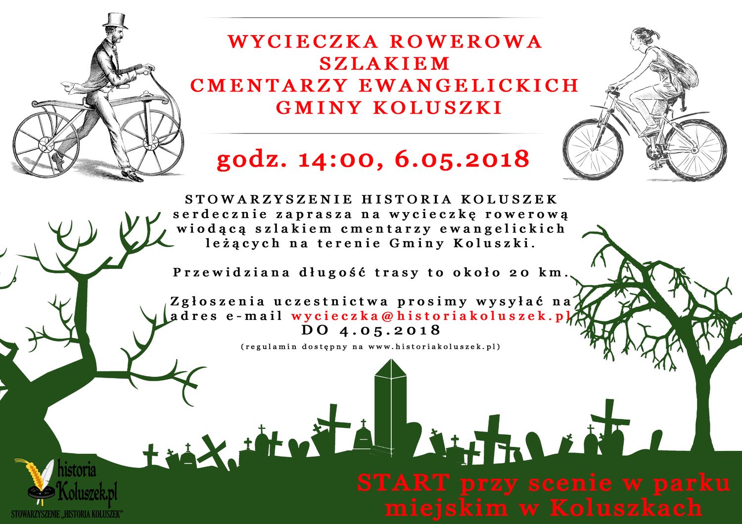 Wycieczka rowerowa szlakiem cmentarzy ewangelickich Gminy Koluszki