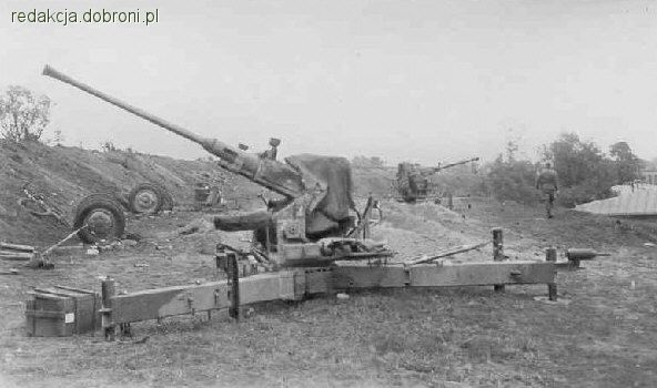 Armata półstała 40 mm wz. 38 będąca na wyposażeniu 804, 805 i 1403 plutonów przeciwlotniczych. (fot. dobroni.pl)